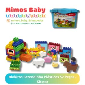 Blokitos Fazendinha Plásticos 52 Peças - Kitstar