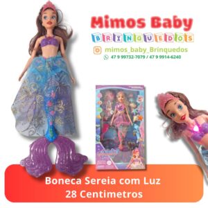 Boneca Sereia com Luz  28 Centimetros