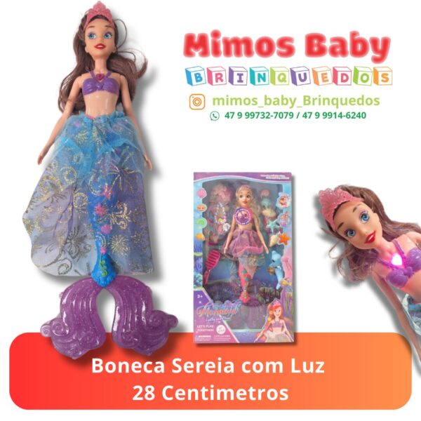 Boneca Sereia com Luz  28 Centimetros
