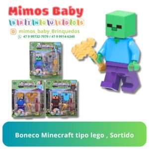 Boneco Minecr tipo lego , Sortido