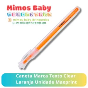 Caneta Marca Texto Clear  Laranja Unidade Maxprint