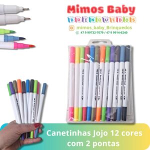 Canetinhas Jojo 12 cores com 2 pontas