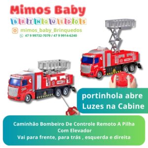 Carro Controle Remoto Bombeiro  Com Elevador - 17 Centimetros