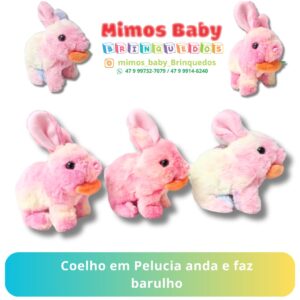 Coelho em Pelucia anda e faz barulho