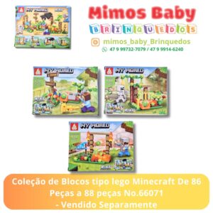 Coleção de Blocos tipo lego Minecraft De 86 Peças a 88 peças No.66071 - Vendido Separamente