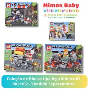 Coleção de Blocos tipo lego Minecraft De 84 Peças a 100 peças MG1102  - Vendido Separamente