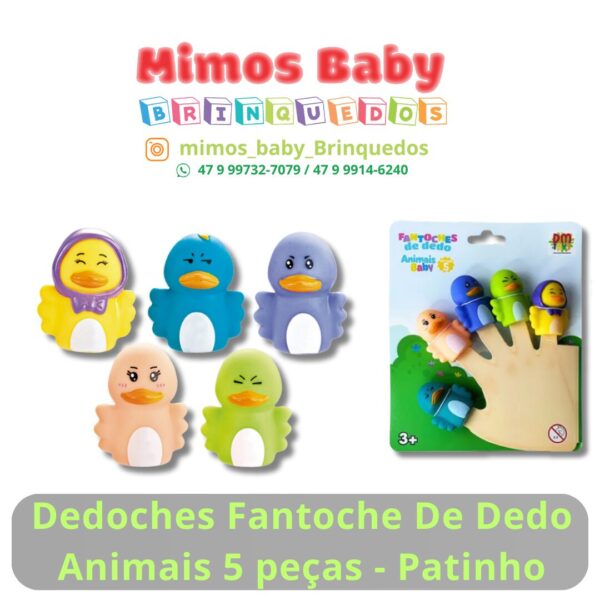 Dedoches Fantoche De Dedo Animais 5 peças - Patinho