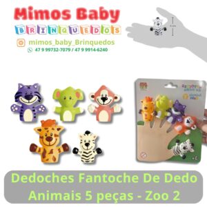 Dedoches Fantoche De Dedo Animais 5 peças - Zoo 2