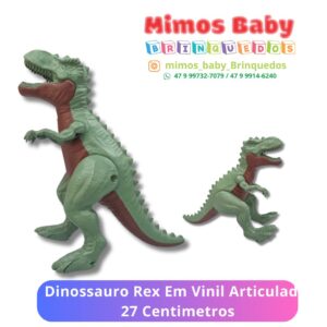 Dinossauro Rex Em Vinil Articulado 27 Centimetros
