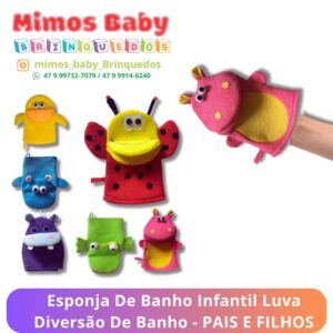 Esponja De Banho Infantil Luva Diversão De Banho - PAIS E FILHOS
