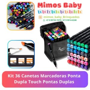 Kit 36 Canetas Marcadoras Ponta Dupla Touch Pontas Duplas - Canetinhas