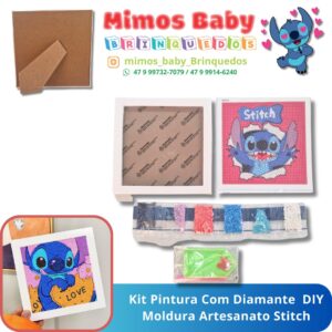 Kit Pintura Com Diamante  DIY Moldura Artesanato Stitch