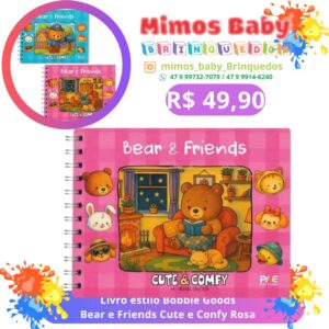 Livro estilo Bobbie Goods Bear e Friends Cute e Confy Rosa