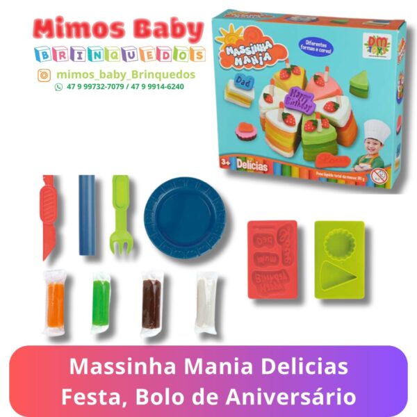 Massinha Mania Delicias Festa, Bolo de Aniversário