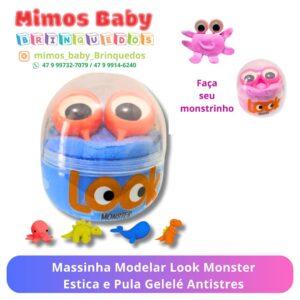 Massinha Modelar Look Monster Estica e Pula Gelelé Antistres