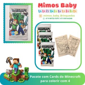 Pacote com Cards para colorir com 4