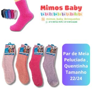 Par de Meia  Peluciada , Quentinha Tamanho 22/24
