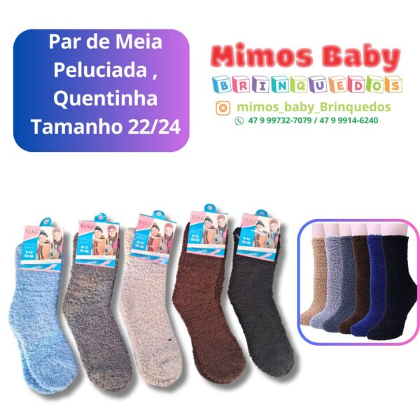 Par de Meia  Peluciada , Quentinha Tamanho 22/24