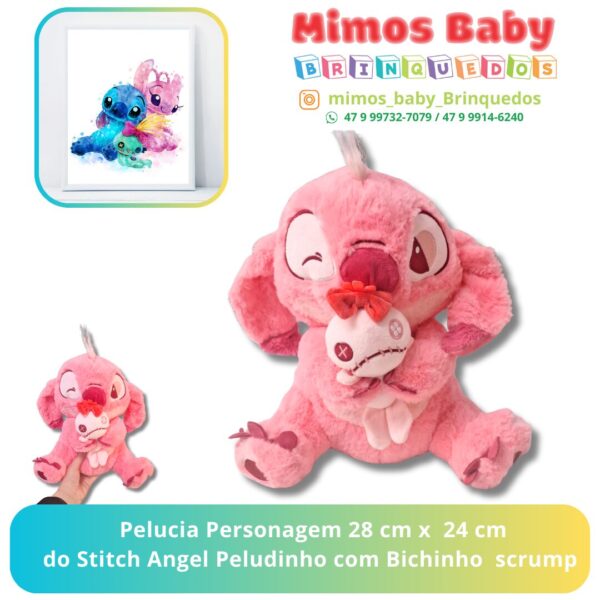 Pelucia Personagem 28 cm x  24 cm do Peludinho com Bichinho  scrump