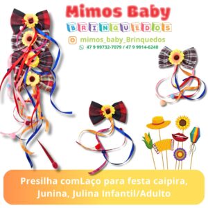 Presilha comLaço para festa caipira, Junina, Julina Infantil/Adulto
