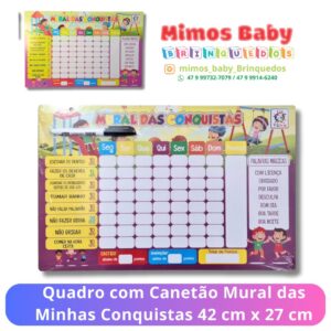 Quadro com Canetão Mural das Minhas Conquistas 42 cm x 27 cm