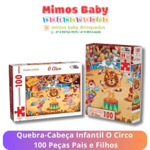 Quebra-Cabeça Infantil O Circo 100 Peças Pais e Filhos