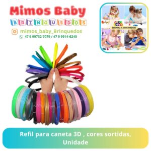 Refil para caneta 3D , cores sortidas, Unidade