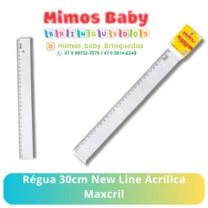 Régua 30cm New Line Acrílica Maxcril