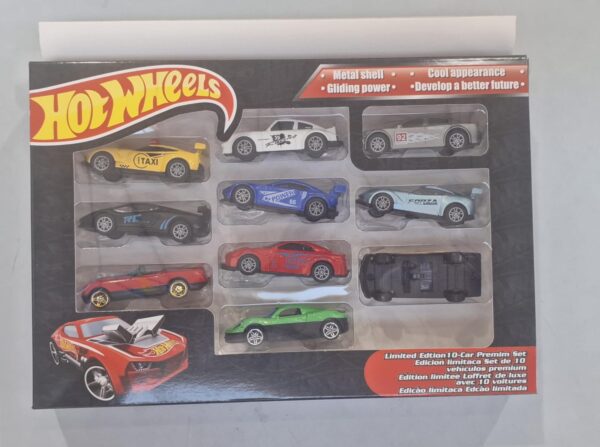 Caixa com 10 carrinhos de metal com fricção  estilo Hot Whells - Image 2