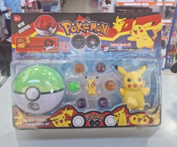 Cartela Personagem com Pokebola que gira a parte interna e libera as bolinhas com 8 acessórios - Image 3