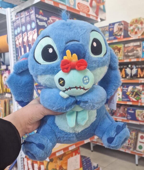 Pelucia Personagem 28 cm x  24 cm do Stitch Peludinho com Bichinho  scrump - Image 3