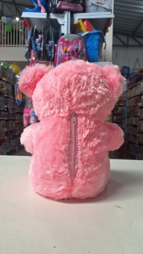 Urso de Pelucia com Coração Rosa  29 cm x 20 cm - Image 3