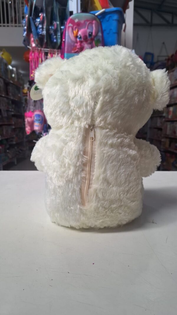 Urso de Pelucia com Coração Branco  29 cm x 20 cm - Image 3