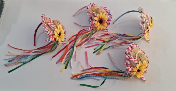 Tiara Arco de cabelo com chapeuzinho Junino Caipira,Unidade - Image 2