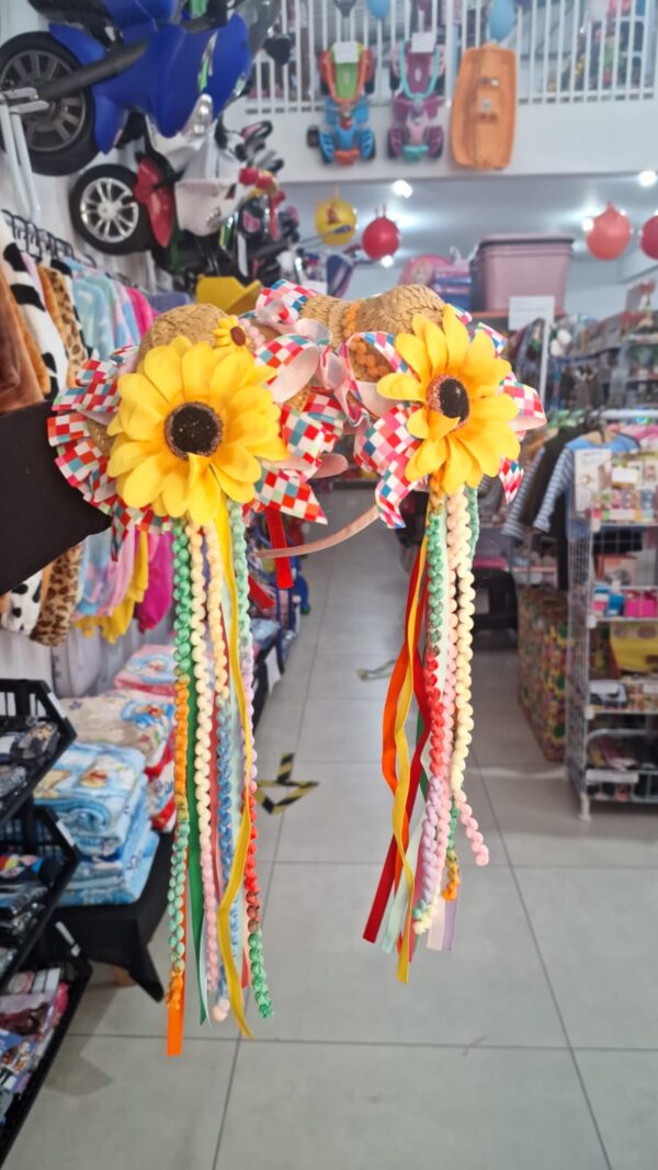 Tiara Arco de cabelo com chapeuzinho Junino Caipira,Unidade - Image 3