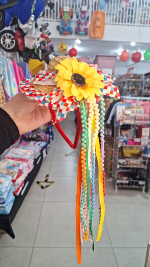 Tiara Arco de cabelo com chapeuzinho Junino Caipira,Unidade - Image 4