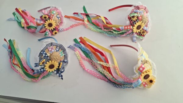 Tiara Arco de cabelo com chapeuzinho Pequeno Junino Caipira, Unidade - Image 2