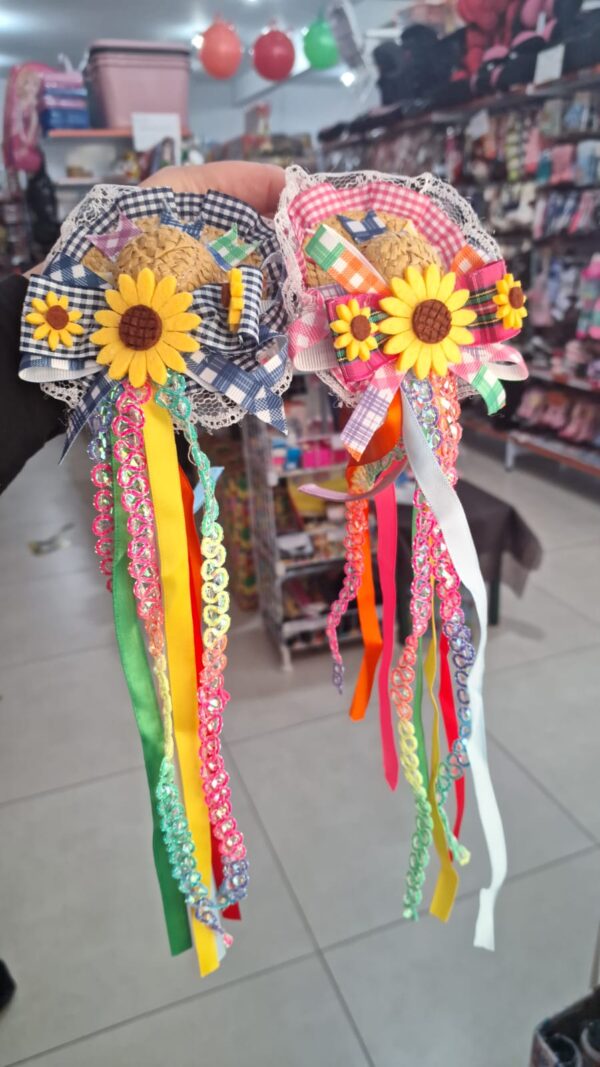 Tiara Arco de cabelo com chapeuzinho Pequeno Junino Caipira, Unidade - Image 3