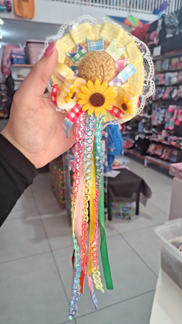Tiara Arco de cabelo com chapeuzinho Pequeno Junino Caipira, Unidade - Image 4