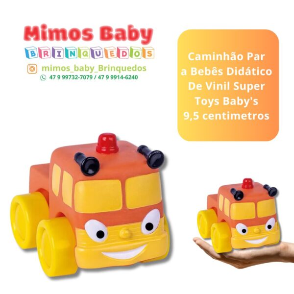Caminhão Par a Bebês Didático De Vinil Super Toys Baby's 9,5 centimetros
