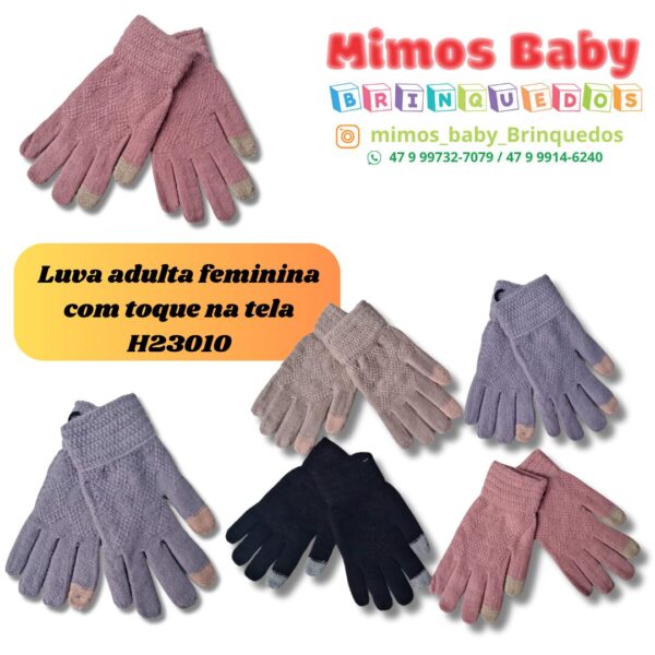 Luva adulta feminina com toque na tela H23010