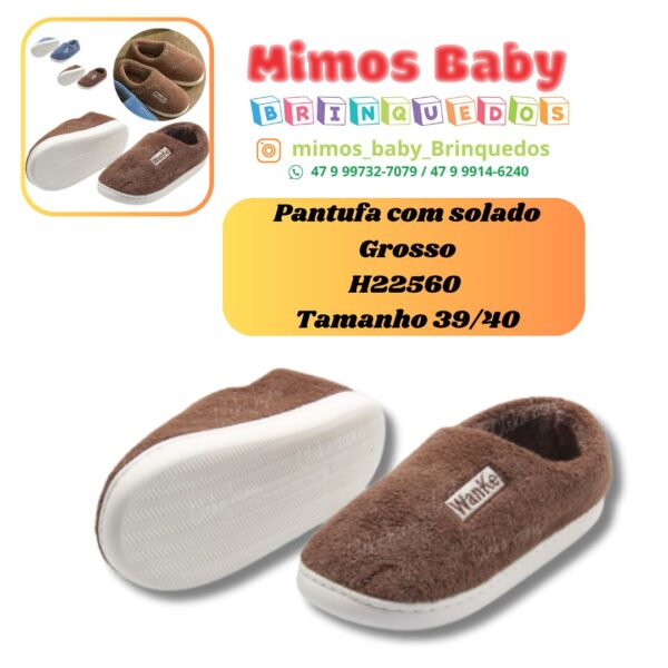 Pantufa com solado Grosso H22560  Tamanho 39/40